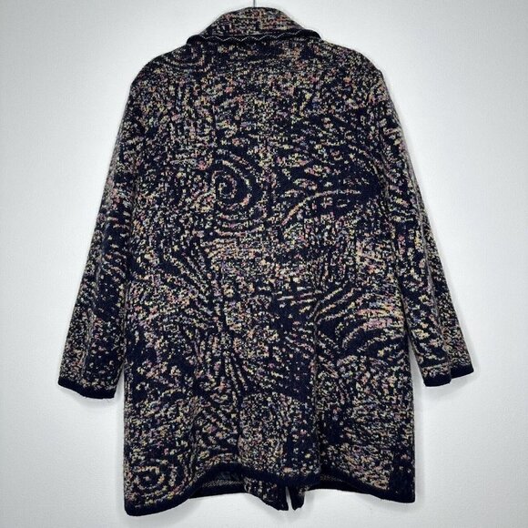 Wool Coatigan Intarsia Jeweled Buttons Cardigan Sweater Size US 2XL - Picture 12 of 16